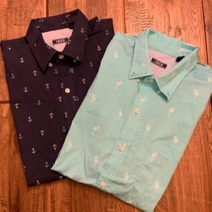 Set of two Izod short sleeve button down. Size Large.